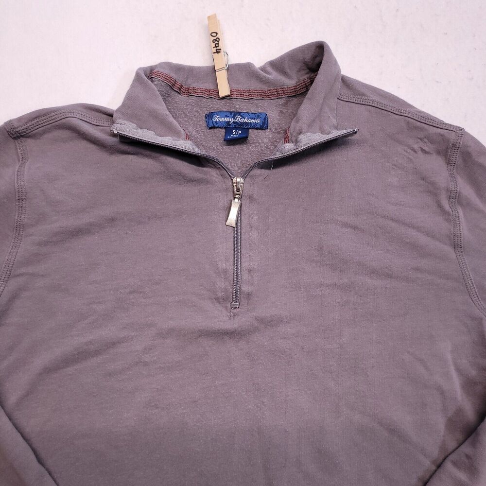 Tommy Bahama 1/4 Collar Casual Long Sleeve Sweatshirt Mens Size Small S Gray